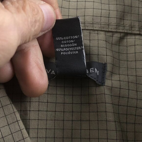 Van Heusen Mens Shirt Size 2XL Short Sleeve Button Down Checkered Casual Beige - Picture 6 of 10